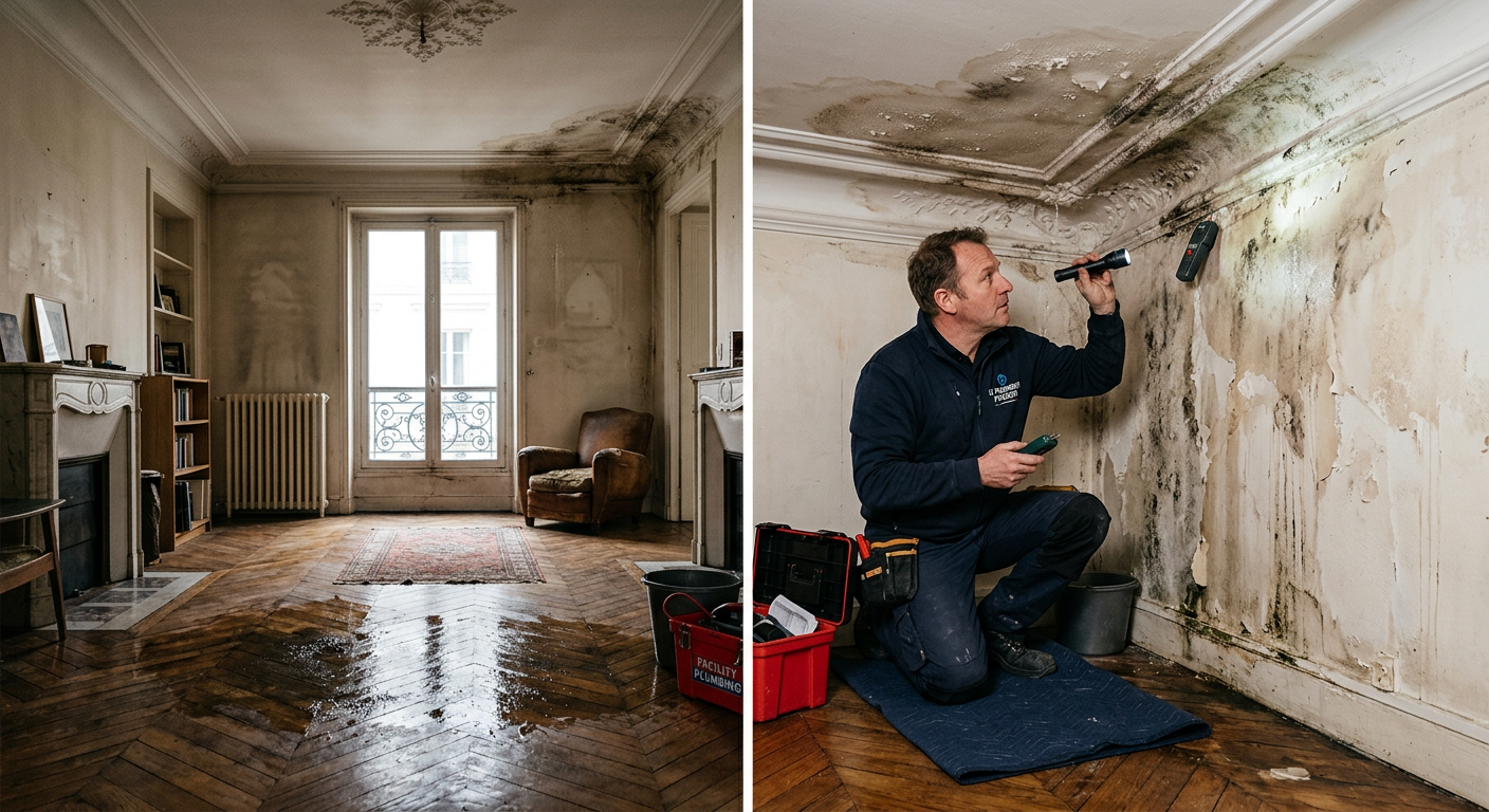 Intervention urgente dégât des eaux dans un appartement à Montrouge