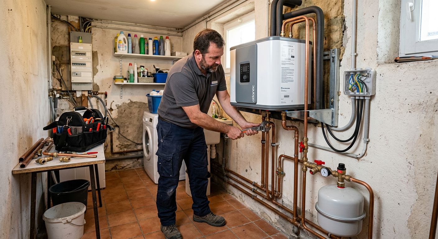 Pose de chauffe-eau thermodynamique par un plombier à Montrouge